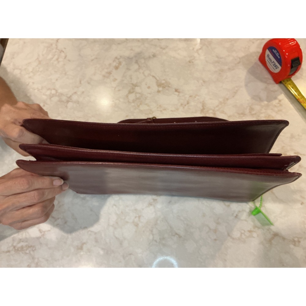 Cartier Crossbody Bag Leather Shoulder Bag Clutch Burgundy Designer - Picture 10 of 16